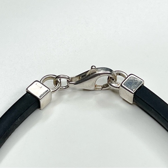 Sterling Silver Rubber Bracelet Italy - Picture 2 of 3